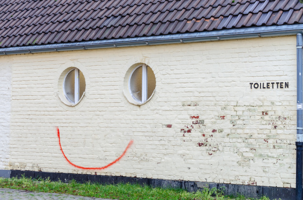 spray painted smiley