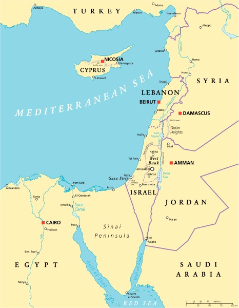 eastern mediterranean political map