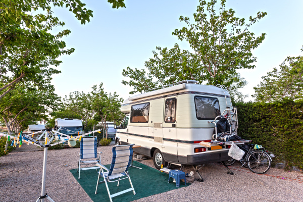 motor home on a camping site