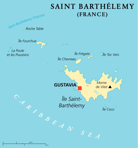 Saint Barthelemy Political Map - Royalty free image #14364483 ...