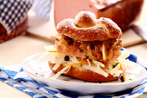 crusty roll with cheese and bavarian
