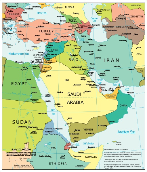 Middle East region map - Royalty free image - #14833209 | PantherMedia ...