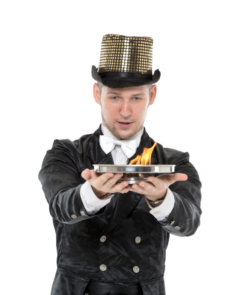 illusionist shows tricks with fire