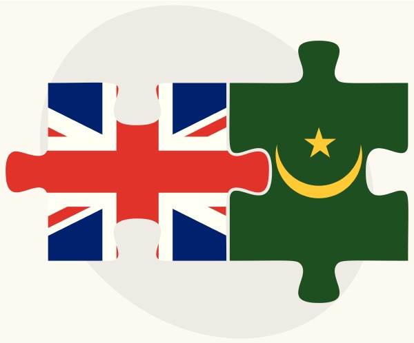 united kingdom and mauritania flags