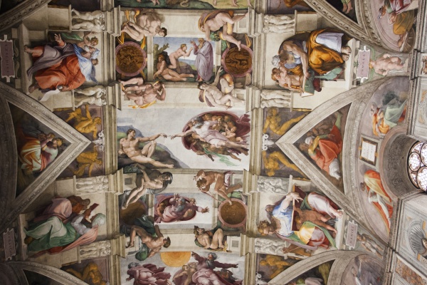 low angle interior view of michelangelo