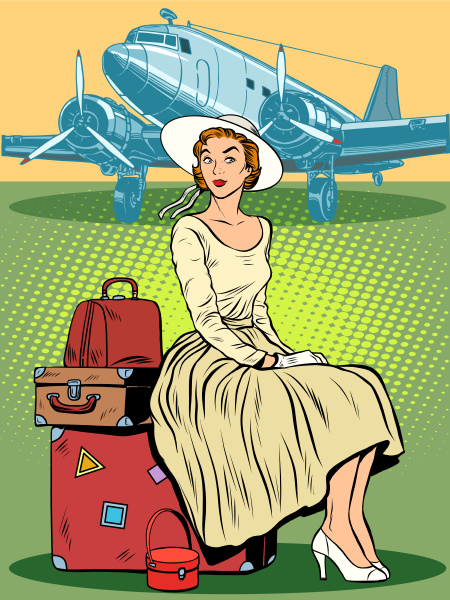 woman passenger airport baggage