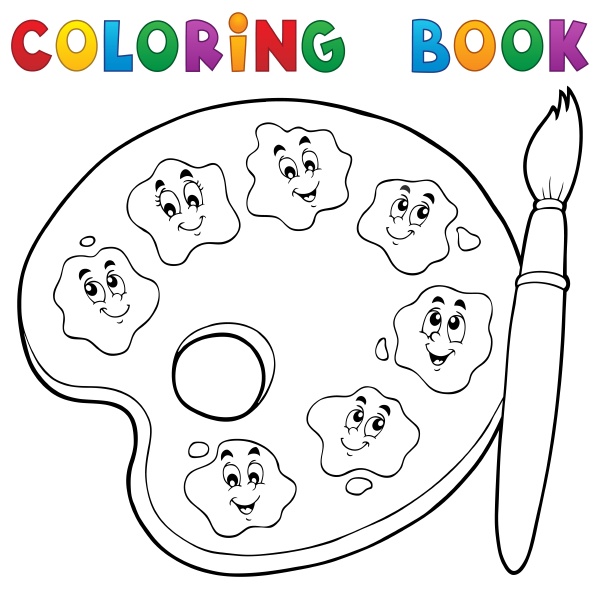 Coloring book paint palette theme 2 Royalty free image 16328559