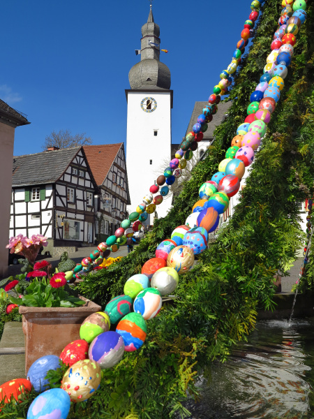easter fountain in arnsberg old town