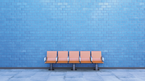 row of seats at underground station