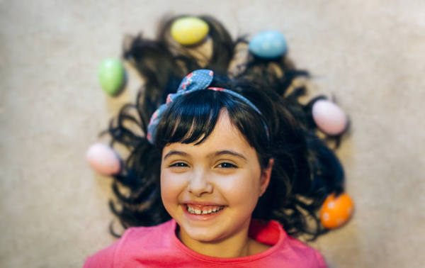 portrait of happy little girl with