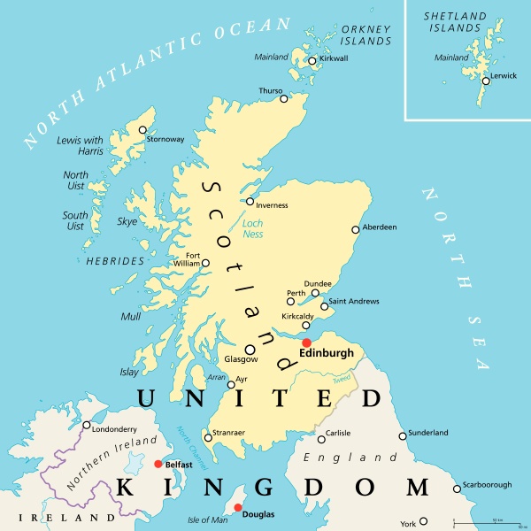 Scotland Political Map Royalty Free Image 17917290 Panthermedia Stock Agency