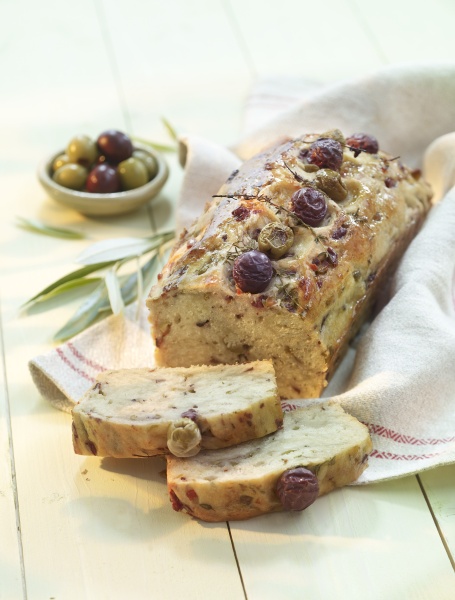 olive bread with green and brown