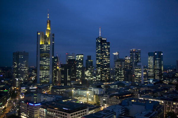 skyline of frankfurt financial district