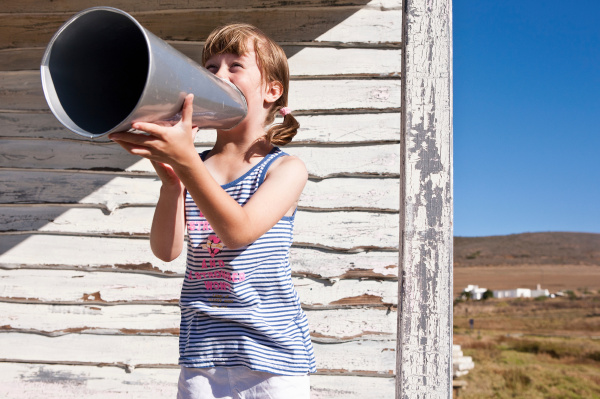 girl with megaphone