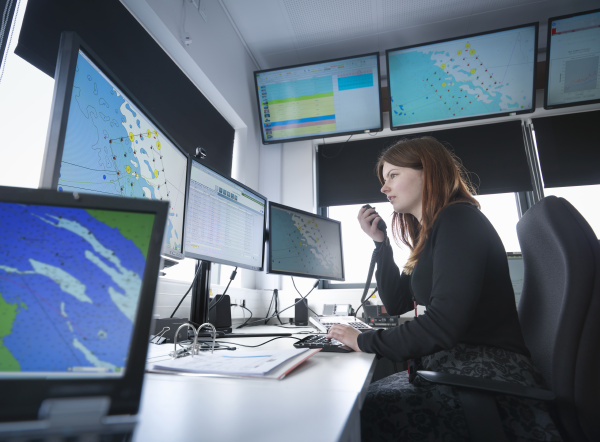 operator in offshore windfarm control room