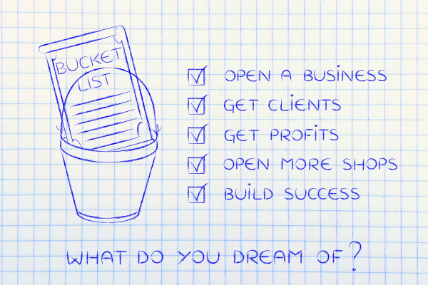 bucket list with entrepreneur s business