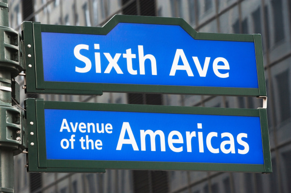 sixth avenue street sign new