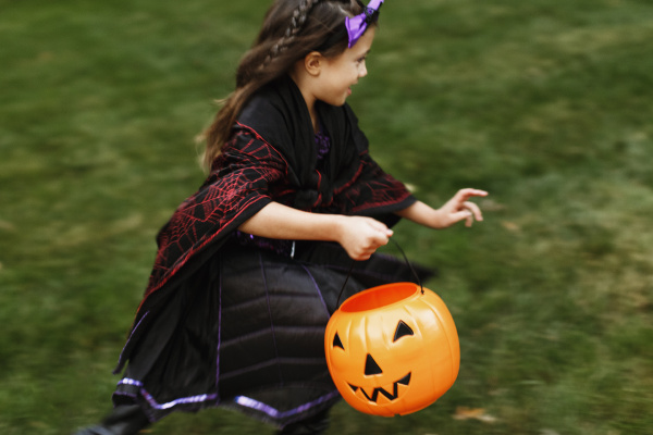 girl in fancy dress costume with