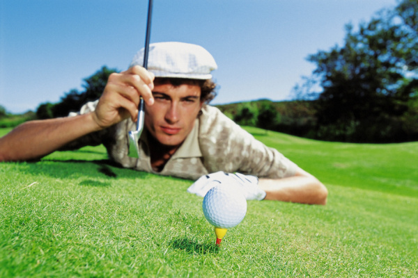 man playing golf