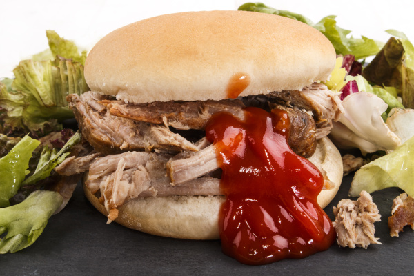 hamburger with pulled pork fresh
