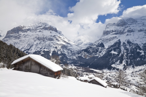 grindelwald and the wetterhorn mountain