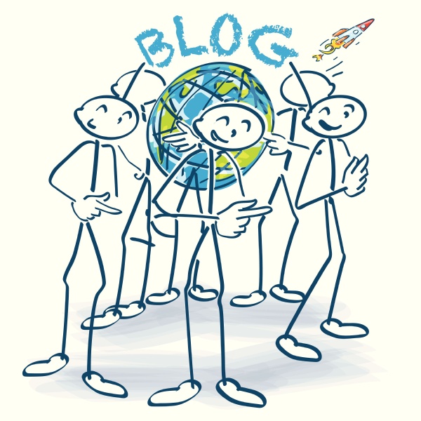stick figures with a blog around