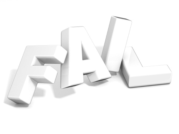 fail concept white letters isolated