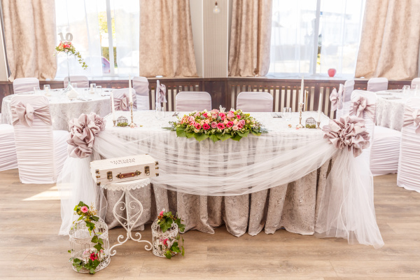 festive table for the bride and