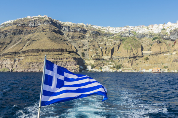 greece santorini greek flag