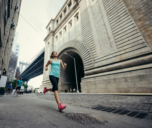 young woman running in dumbo
