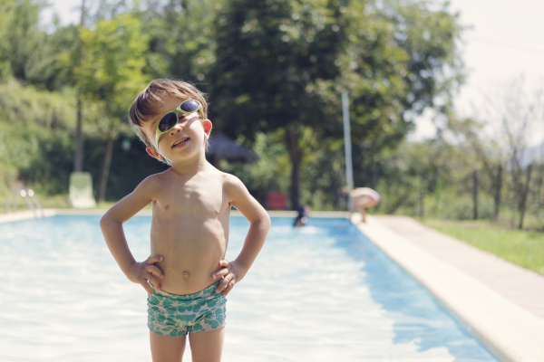 portrait of little boy with sunglasses