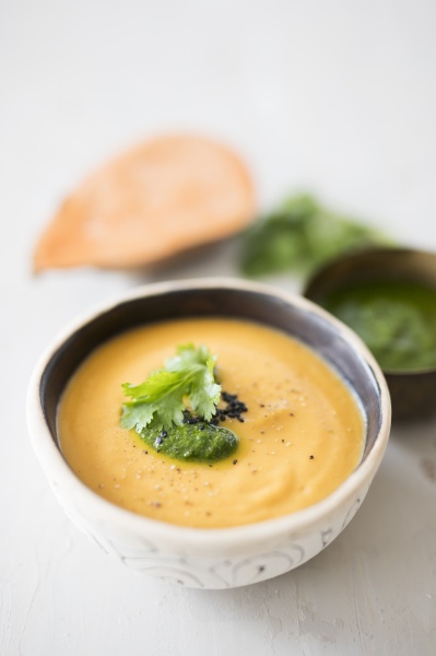 vegan sweet potato soup with soya
