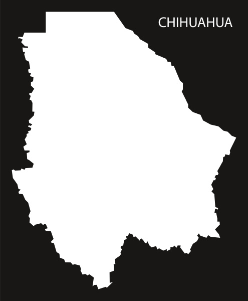 chihuahua mexico map black inverted silhouette