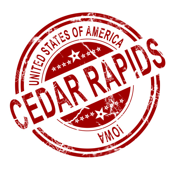 cedar rapids stamp with white background