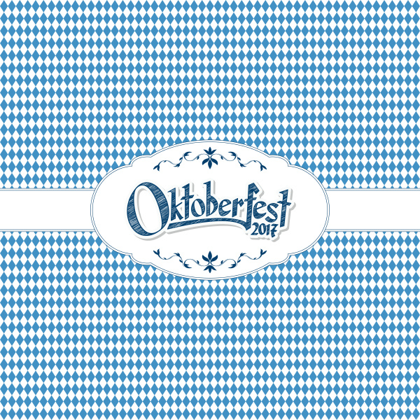 oktoberfest background with blue white checkered