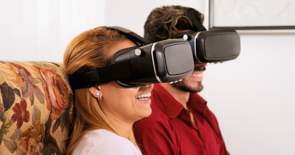 husband wife man woman playing virtual
