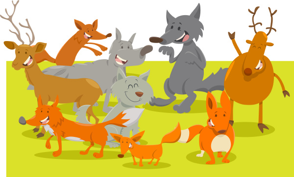 wild forest animal characters cartoon - Stock Photo #22905245 |  PantherMedia Stock Agency