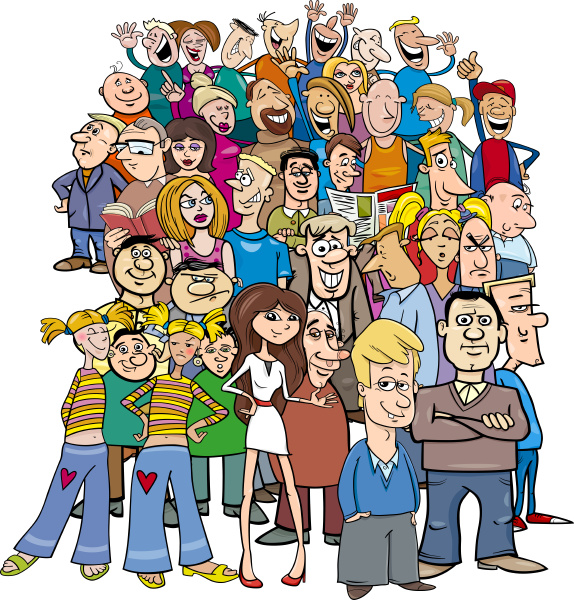 crowd of cartoon people characters - Royalty free image #22989939 ...