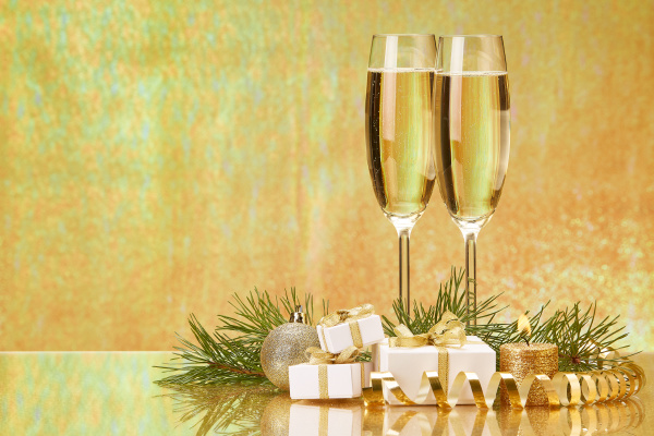 champagne new year and christmas