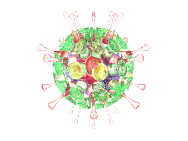 influenza virus 3d rendering