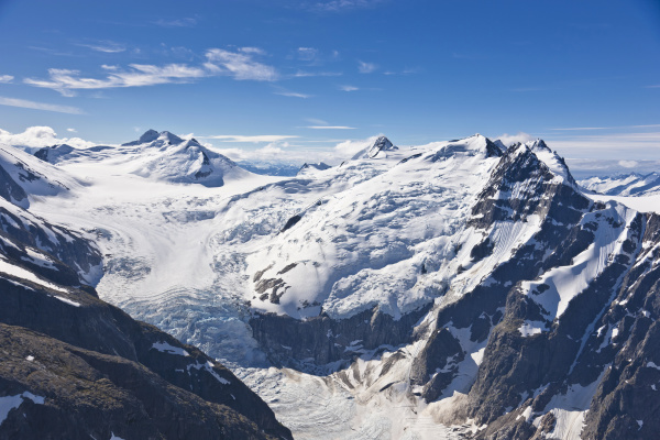 aerial view of a hanging glacier