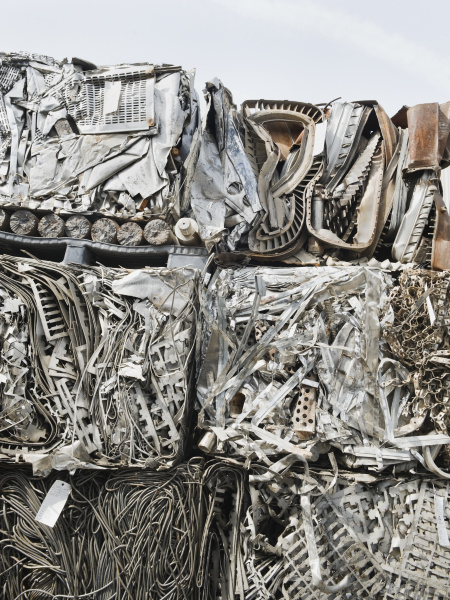 stacks of recycled metal
