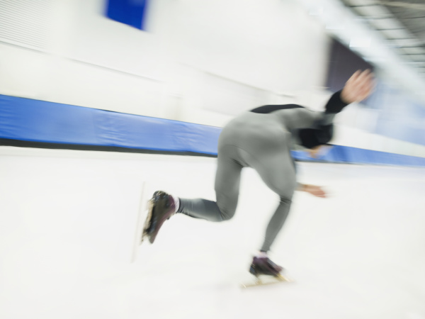 male speed skater skating