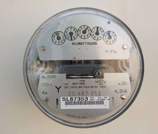 close up of electric meter