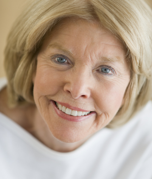 close up of senior woman smiling