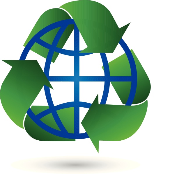 recycling arrows earth globe globe logo