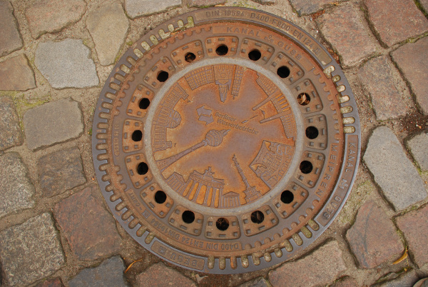 manhole cover with sights berlin germany