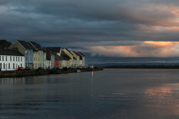 beautiful harbor city galway on the