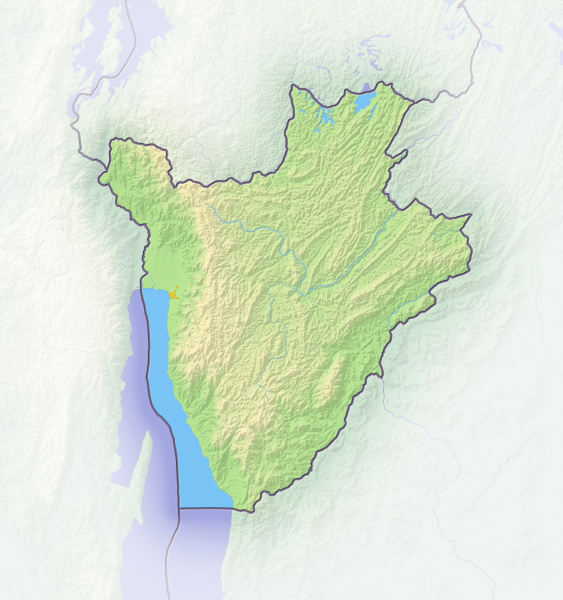 burundi shaded relief map