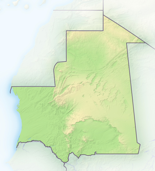 mauritania shaded relief map